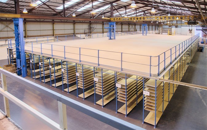 Mezzanine over shelving - Actifloor